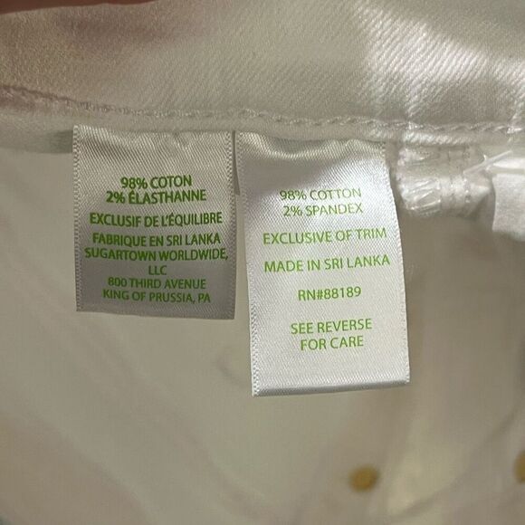 Lilly Pulitzer South Ocean High Rise Lemon Meringue Cropped Jeans Size 4 - Picture 5 of 7